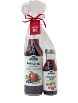 Cellofanpose med glogg og baersaus